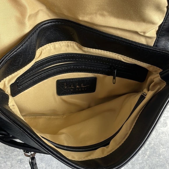 Nicole Miller New York Black Leather Designer Bag - Picture 8 of 14